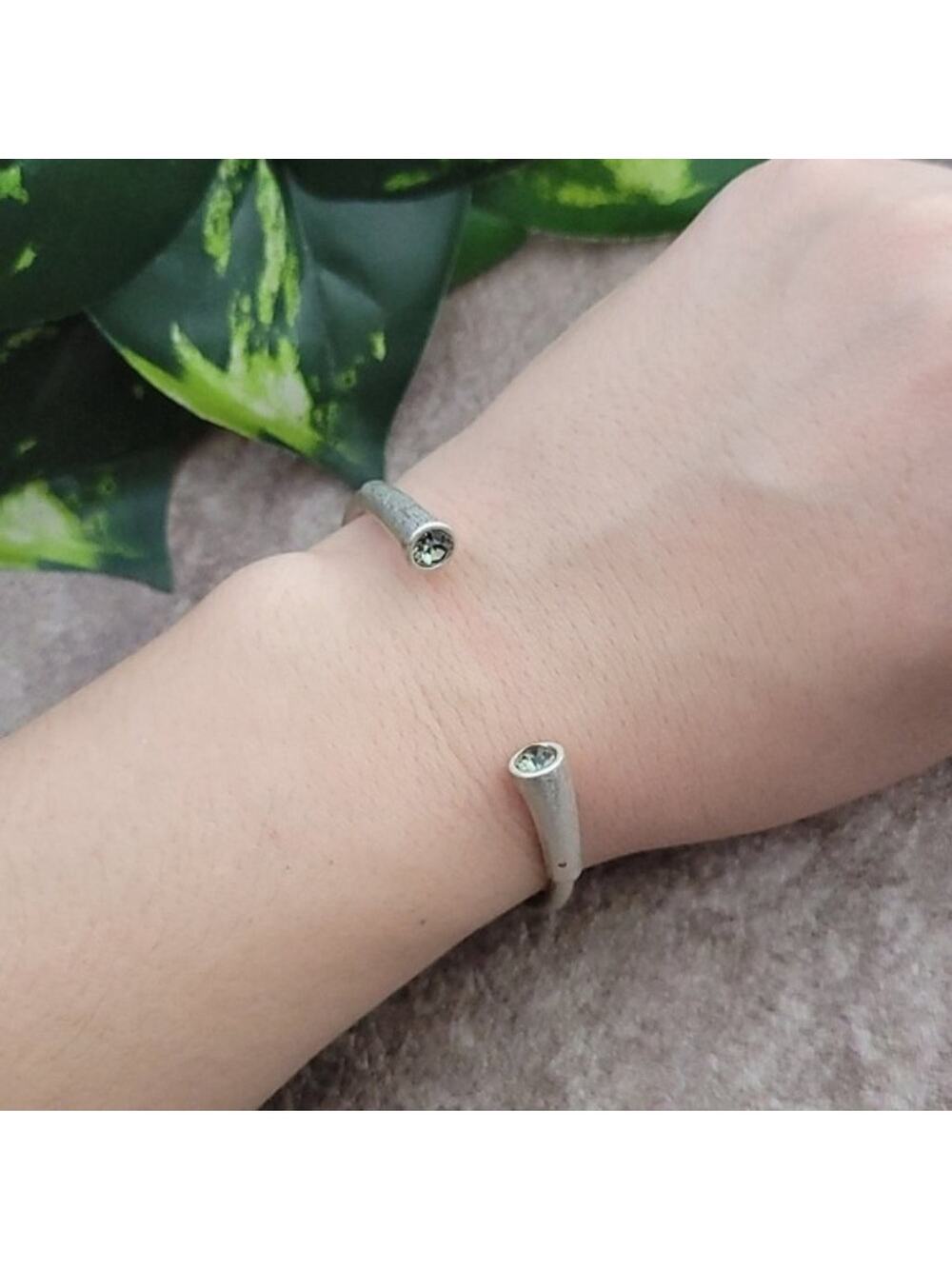 MARLYN SCHIFF Silver Tone Open Cuff Bangle Bracelet